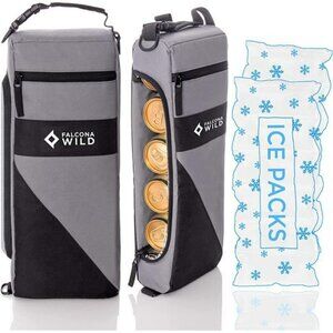 Soft Cooler Bag with 2 Ice Packs – Holds 6 Cans or Wine